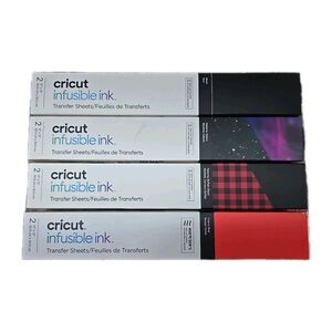 Cricut Infusible Ink Transfer Sheets Lot 4 Boxes Black Buffalo Check Red Galaxy